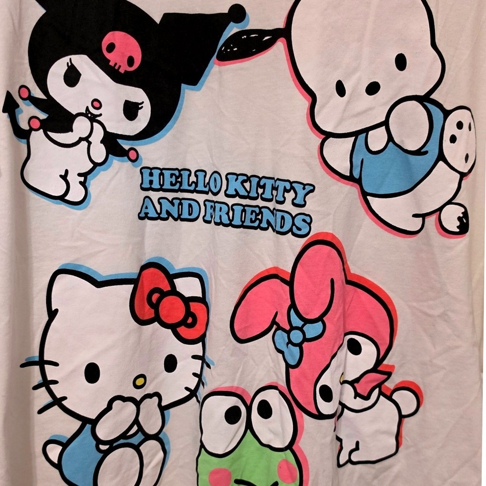 Sanrio Hello Kitty and Friends Graphic T-Shirt White XXL Kuromi My Melody